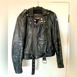 Vintage distressed leather jacket